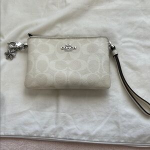 Coach Cream Signature Wristlet